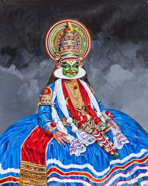 Buy Fine art painting Kathakali portrait by Artist Unknown Artist