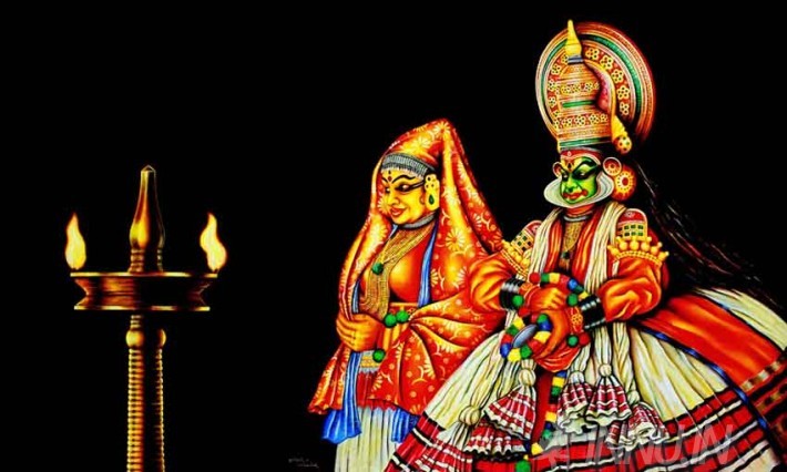 Buy Fine art painting Kathakali pair by Artist Unknown Artist