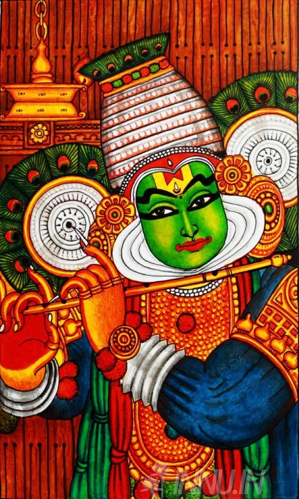 Buy Fine art painting Kathakali Mural Art by Artist Unknown Artist