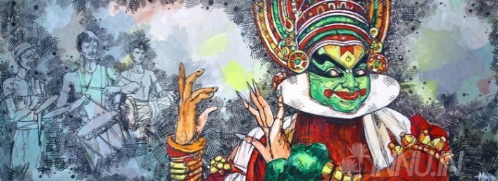 Buy Fine art painting Kathakali1 by Artist Martin