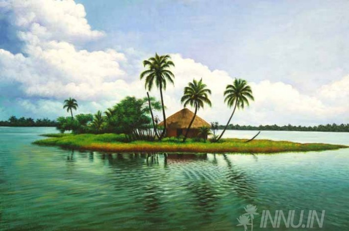 Buy Fine art painting Lake island by Artist Unknown Artist