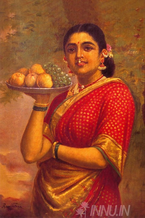 Buy Fine art painting Maharashtra Lady by Artist Raja Ravi Varma