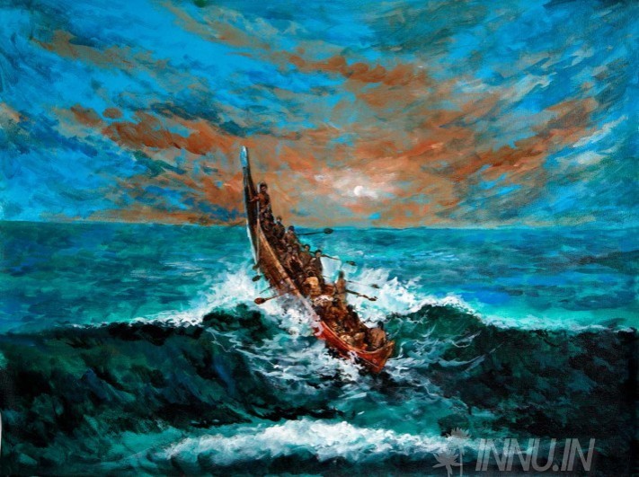 Buy Fine art painting Fishermen seaboat by Artist Martin