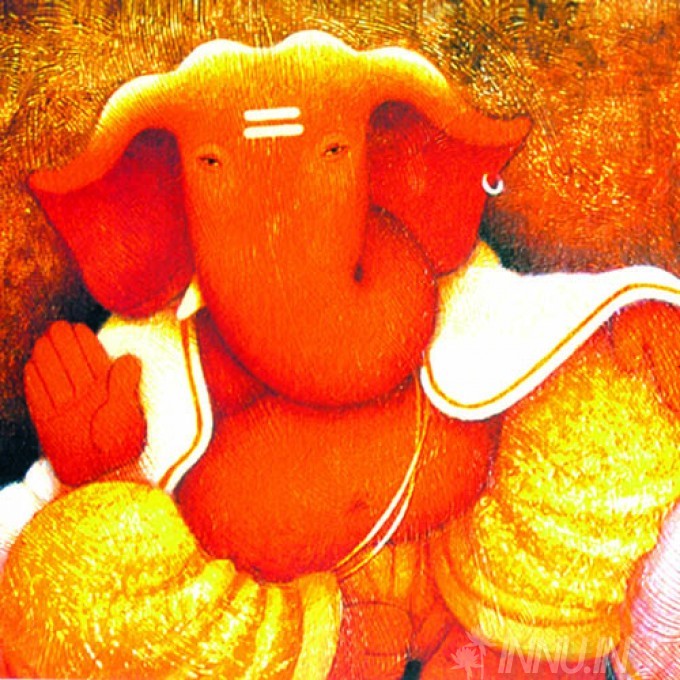 Buy Fine art painting Lord Ganapathi 14 by Artist Unknown Artist