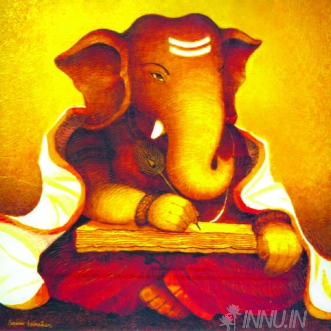 Buy Fine art painting Lord Ganapathi 17 by Artist Unknown Artist