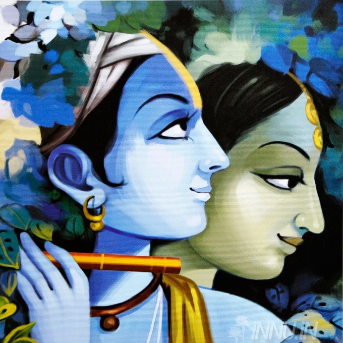 Buy Fine art painting Krishnan and Radha 12 by Artist Unknown Artist