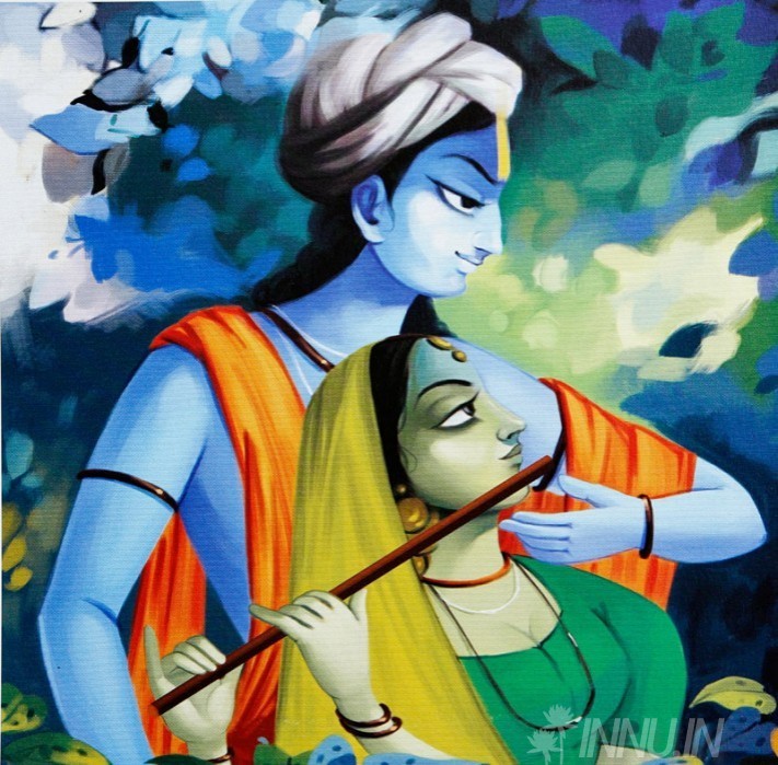 Buy Fine art painting Krishnan and Radha 13 by Artist Unknown Artist