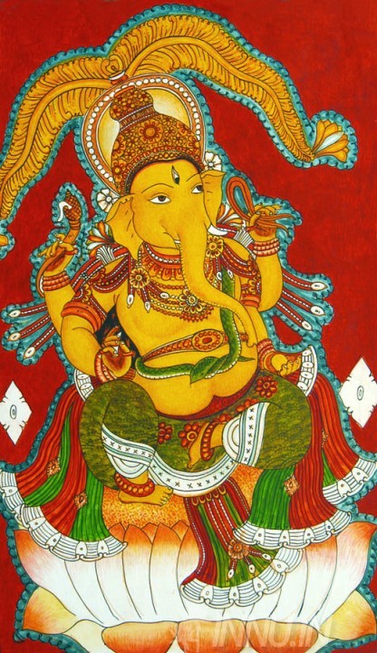 Buy Fine art painting Ganapathi Mural 1 by Artist Unknown Artist