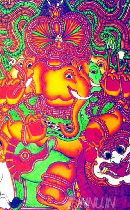 Buy Fine art painting Ganapathi Mural 3 by Artist Unknown Artist