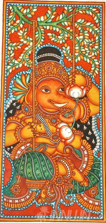 Buy Fine art painting Ganapathi Mural 4 by Artist Unknown Artist