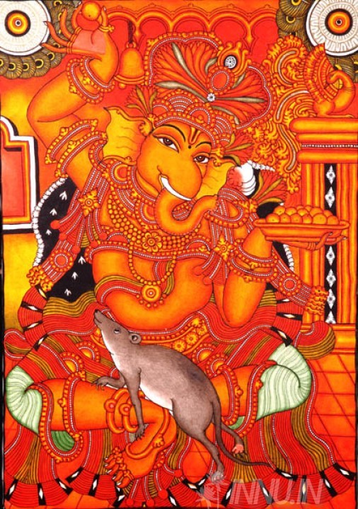 Buy Fine art painting Ganapathi Mural 5 by Artist Unknown Artist
