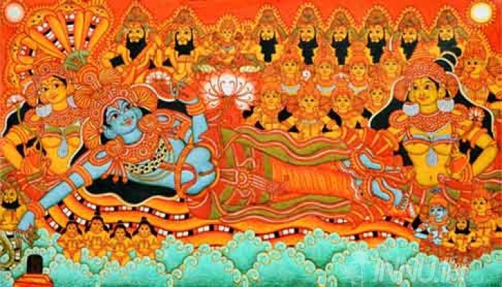 Buy Fine art painting Mural Mahavishnu Ananthasayanam 1 by Artist Unknown Artist