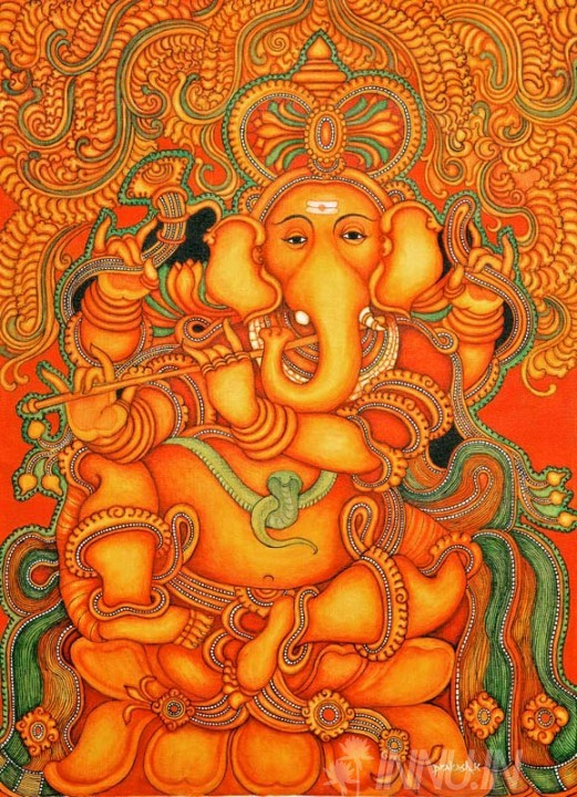 Buy Fine art painting Ganapathi Mural 7 by Artist Unknown Artist
