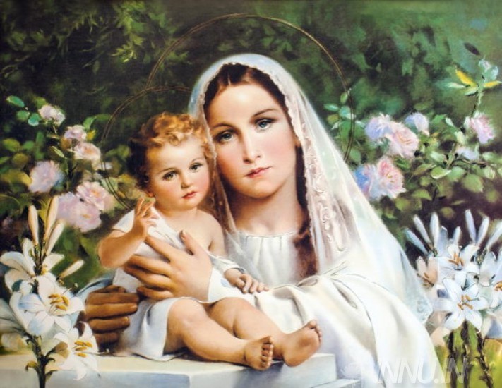 Buy Fine art painting Mother Mary with child Jesus 3 by Artist Unknown Artist