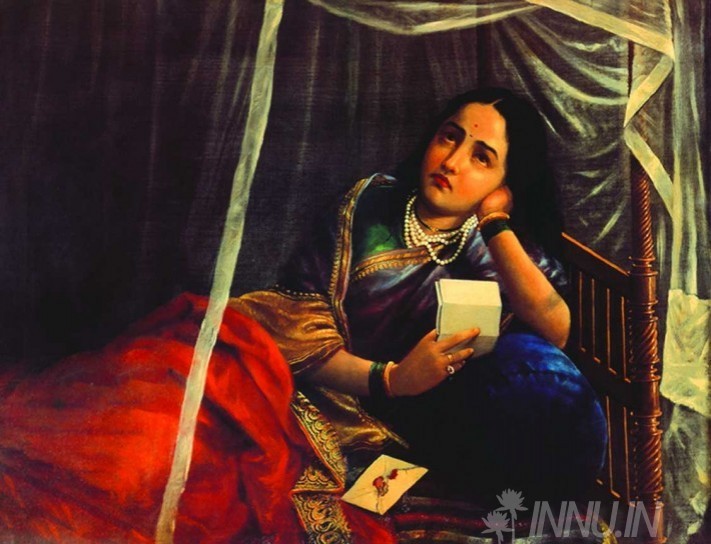 Buy Fine art painting Women Disappointing by Artist Raja Ravi Varma