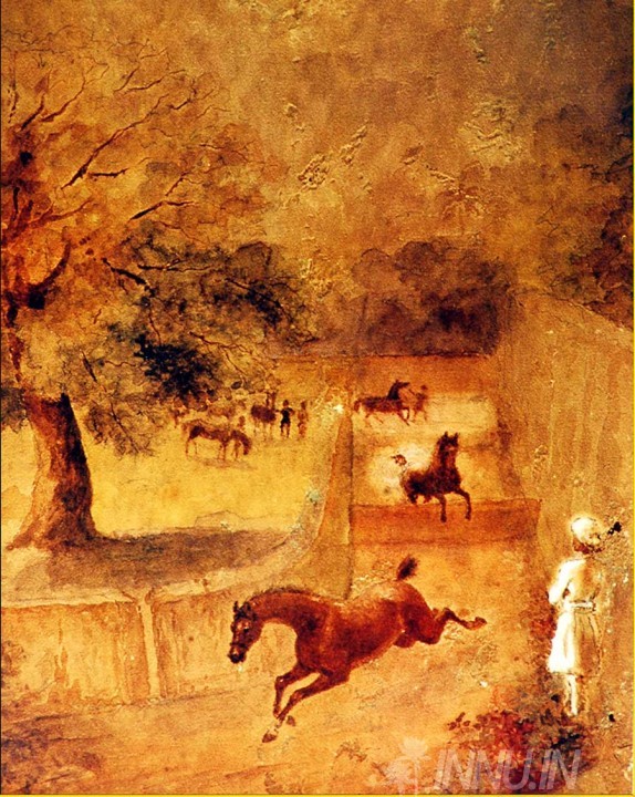 Buy Fine art painting Horses by Artist Raja Ravi Varma