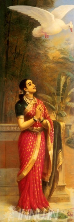 Buy Fine art painting Hamsa Damayanthi 2 by Artist Raja Ravi Varma