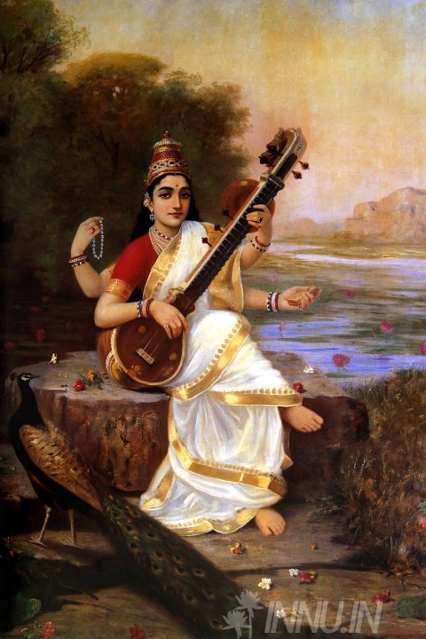 Buy Fine art painting Saraswathi by Artist Raja Ravi Varma