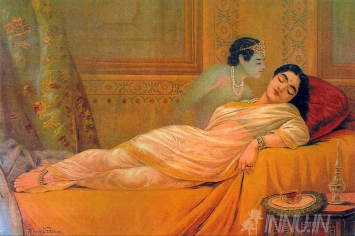 Buy Fine art painting Usha's Dream by Artist Raja Ravi Varma