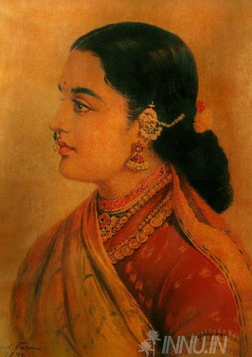 Buy Fine art painting Lady with Jewels by Artist Raja Ravi Varma