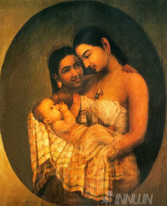 Buy Fine art painting Mother and Child 2 by Artist Raja Ravi Varma