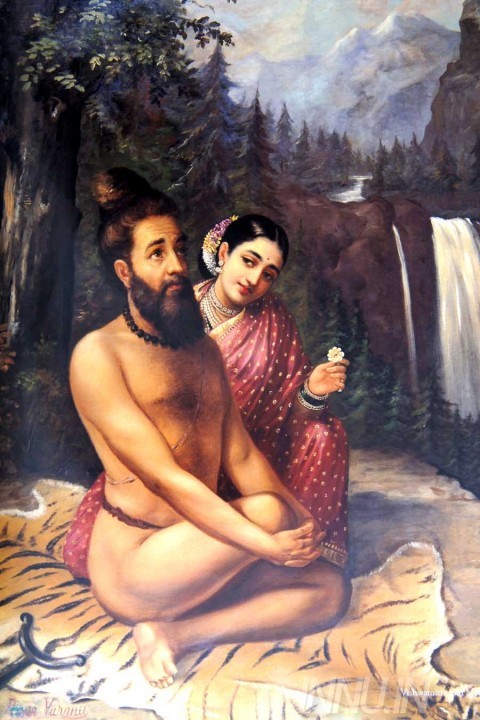 Buy Fine art painting Vishwamitra and Menaka 2 by Artist Raja Ravi Varma