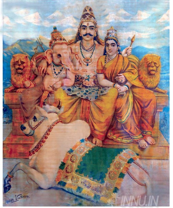 Buy Fine art painting Lord Shiva family by Artist Raja Ravi Varma