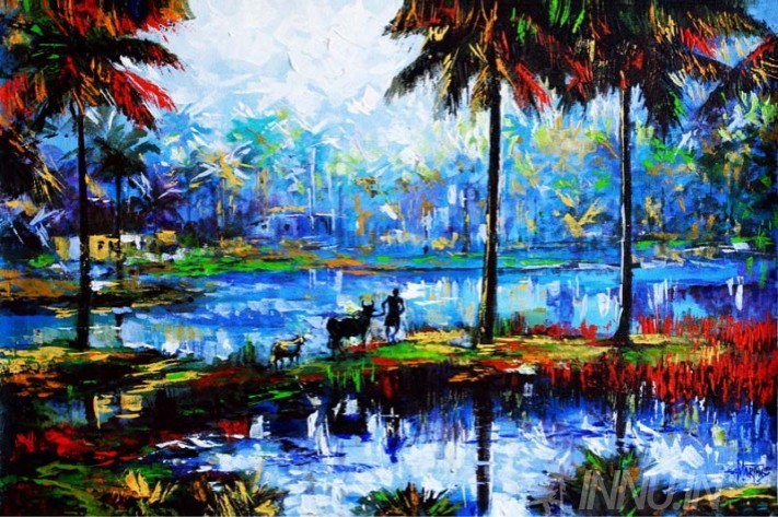 Buy Fine art painting Bond with Nature by Artist Martin