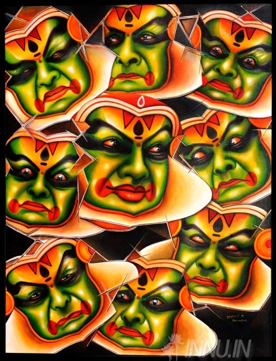 Buy Fine art painting Navarasa in Kathakali by Artist Unknown Artist