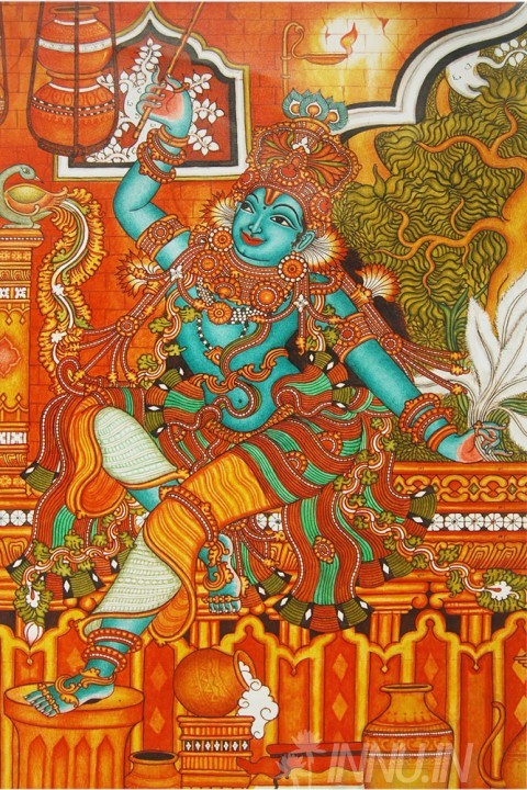 Buy Fine art painting Krishna Leela by Artist Unknown Artist