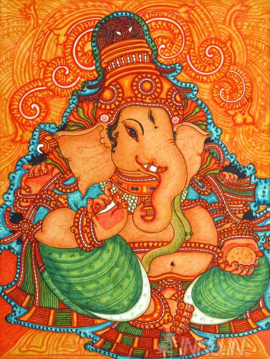 Buy Fine art painting Ganapathy Mural 01 by Artist Unknown Artist