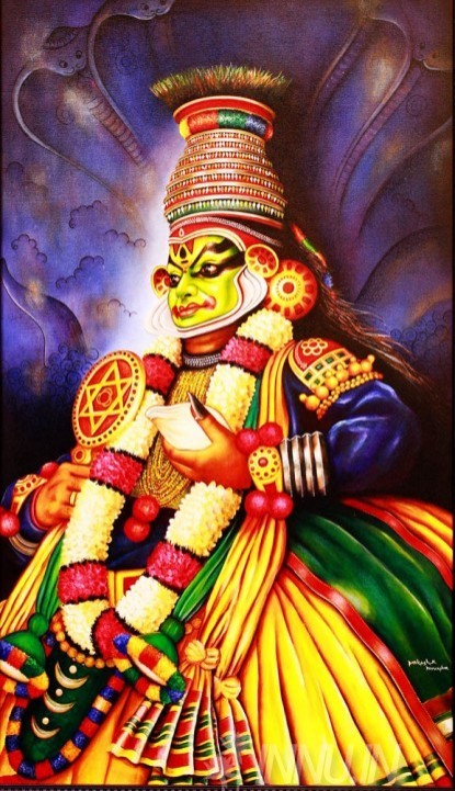 Buy Fine art painting Krishnavesham Kathakali by Artist Unknown Artist