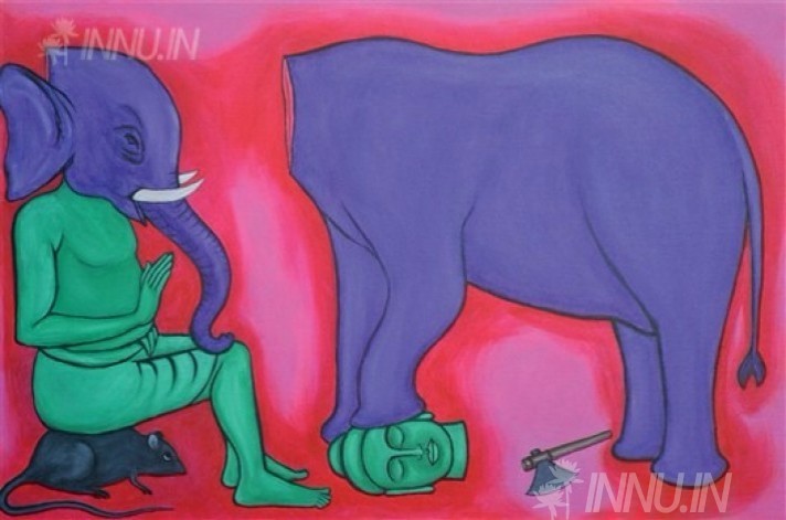 Buy Fine art painting Ganesha by Artist Murali T