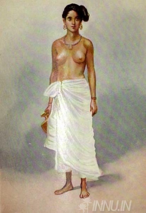 Buy Fine art painting A Nair Lady by Artist Rao Bahadur MV Dhurandhar