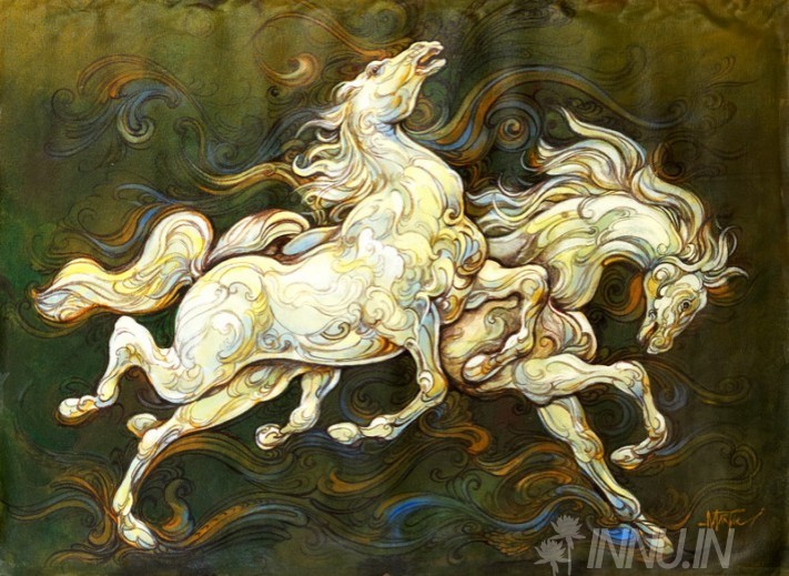 Buy Fine art painting Pair of Horse by Artist Martin