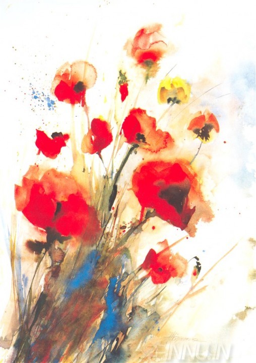 Buy Fine art painting Poppy by Artist J Hammerle