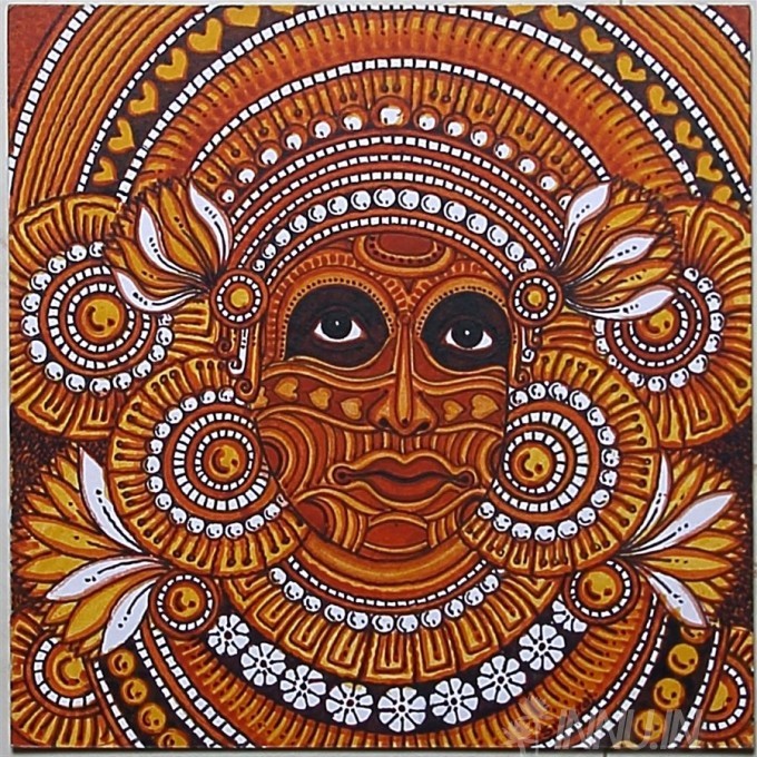 Buy Fine art painting Theyyam Mural by Artist Unknown Artist