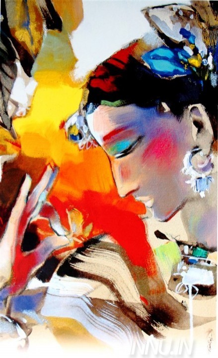 Buy Fine art painting Woman Dancing1 by Artist Niladri Paul