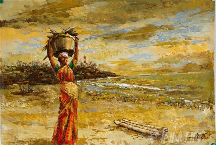 Buy Fine art painting Fisher Lady by Artist Martin