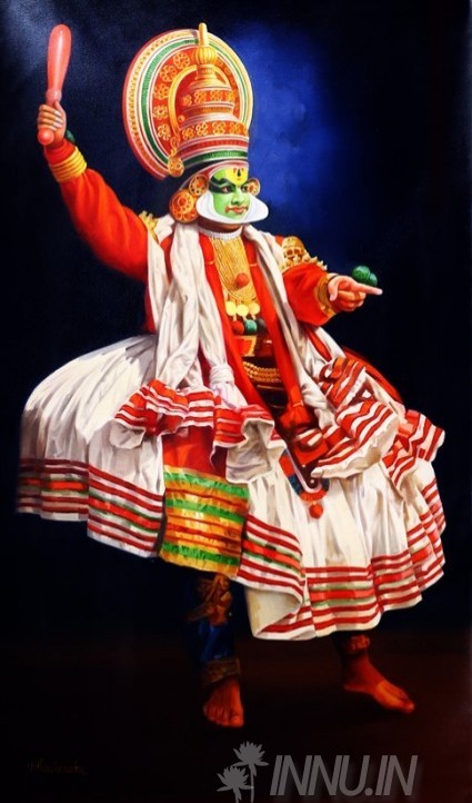 Buy Fine art painting Kathakali3 by Artist Mahendran