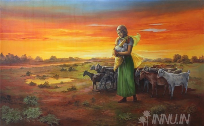 Buy Fine art painting Shepherd Girl by Artist Unknown Artist