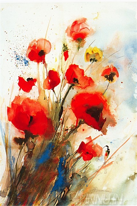 Buy Fine art painting Mohn by Artist J Hammerle