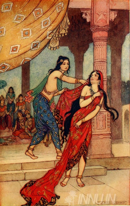 Buy Fine art painting Ordeal of Qeen Draupadi by Artist Warwick Golbe