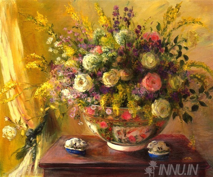 Buy Fine art painting Vase of Roses by Artist Unknown Artist