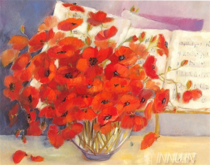 Buy Fine art painting Vase of Poppies by Artist Unknown Artist