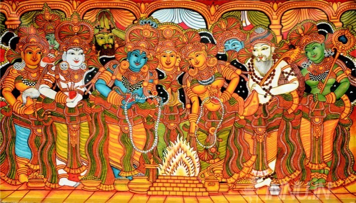 Buy Fine art painting Sita Swayamvaram Mural 2 by Artist Unknown Artist
