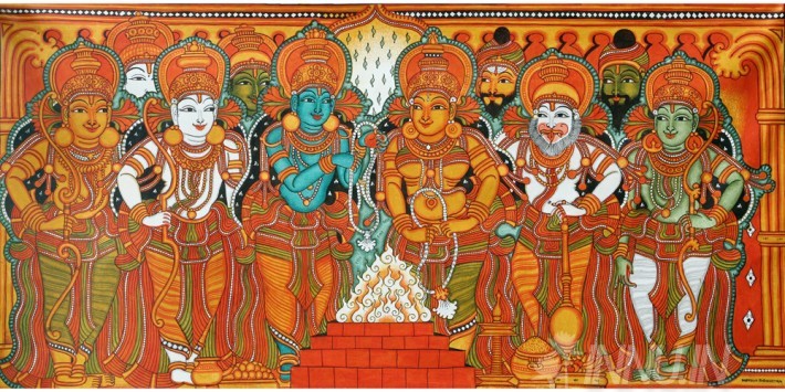 Buy Fine art painting Sita Swayamvaram Mural 3 by Artist Unknown Artist