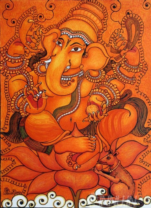 Buy Fine art painting Ganesh Mural 3 by Artist Unknown Artist
