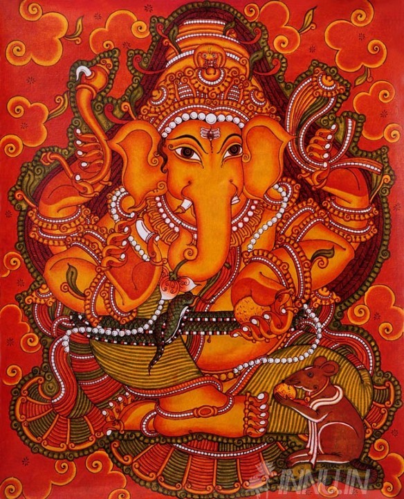 Buy Fine art painting Vinayaka Mural 1  by Artist Unknown Artist