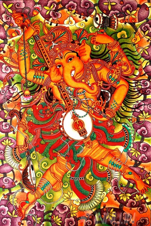 Buy Fine art painting Dancing Ganesha  by Artist Unknown Artist